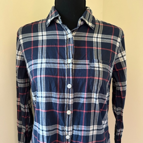 *J. CREW* Blue x Red Plaid Long Sleeve Button Down Shirt Size Small - Picture 2 of 7